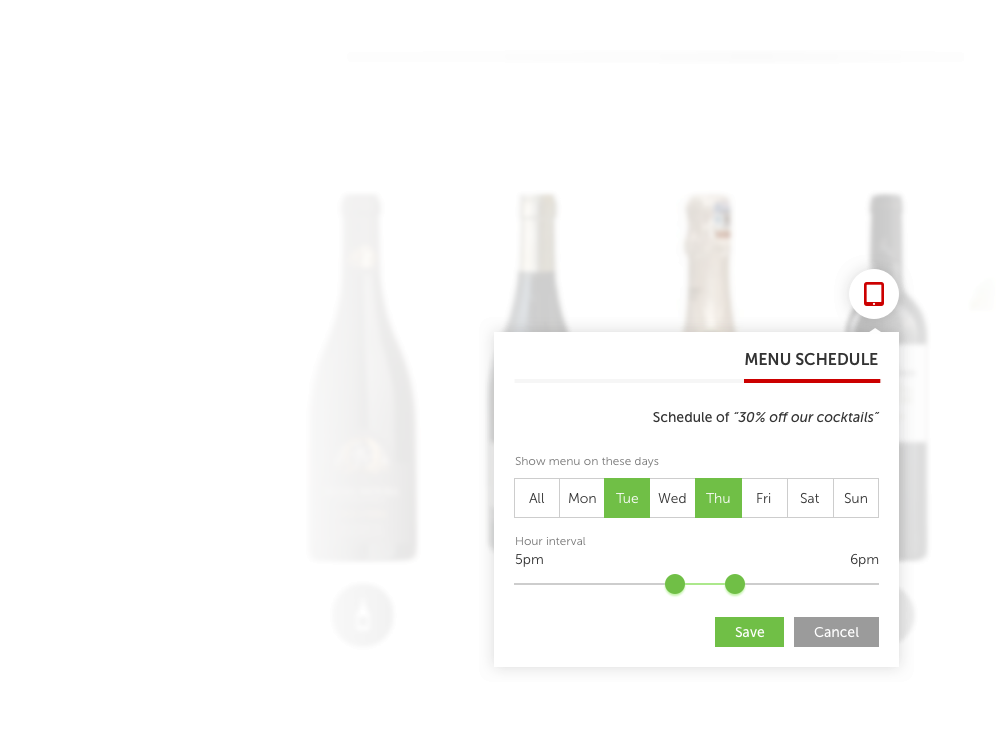 Digital InVine menu