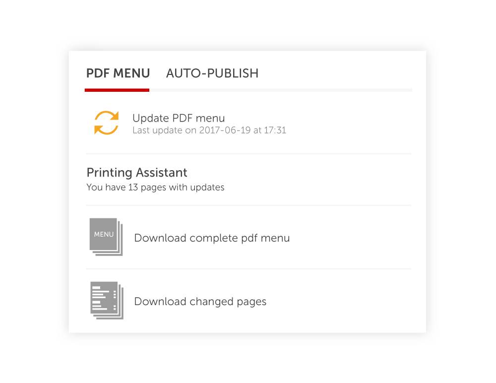 Print menu management
